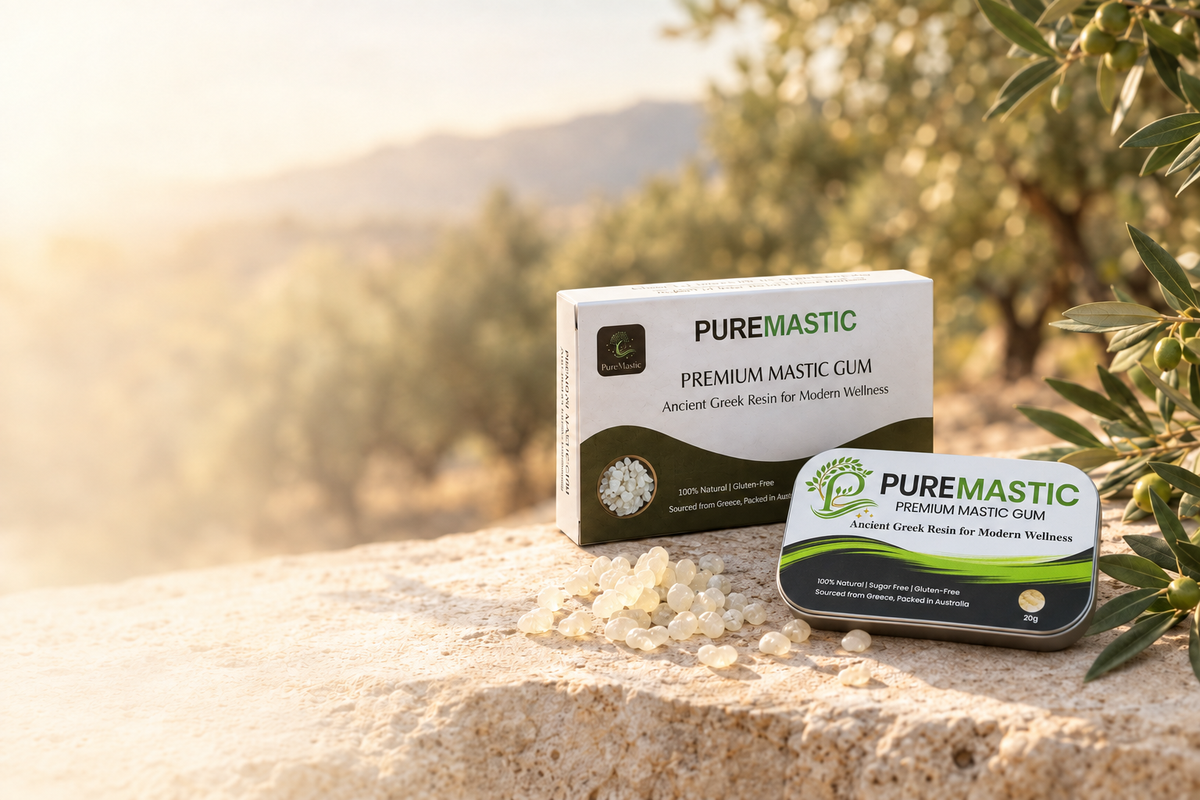 PureMastic hero revised with the white-and-green 20g Mastic Gum Experience Pack